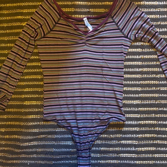 NWOT Small Free People Put A Stripe On It Bodysuit - Picture 3 of 4